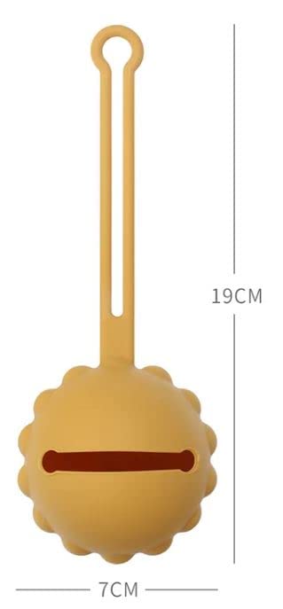 Sweetie Silicone Pacifier Holder Case, Pacifier Container Fits Pacifiers & Pacifier Clip, Portable for Travel Outdoor Activities, Sun Flower, Lion Shape, 1 Piece (Brown)