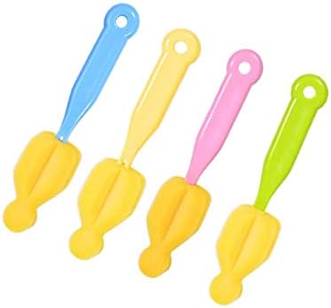 Cindy&Will 10Pcs BPA Free Nipple/Baby Milk Bottle Pacifier Sponge Cleaning Brushes Cleaner Set for All Wide and Standard Nipples, Assorted Color