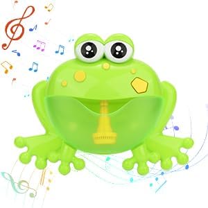Light Up Baby Bath Bubble Toys,Tub Big Frog Automatic Bubble Maker Blower with 24 Music Baby Fun Shower Toys , for Boys, Girls