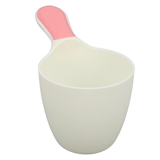 SUNGOOYUE Baby Shampoo Rinse Cup, Soft Silicone Bath Bathing Cup with Plastic Body, Gentle Water Pouring 3 Key Uses for Newborns Toddlers Kids Hair Washing and Bath Time Care