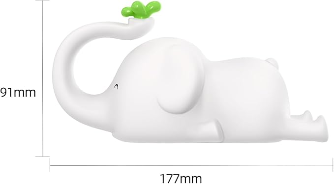 S NMT Cute Elephant Silicone Night Light LED Novelty Lamp 3 Level Dimmable Nursery Nightlight USB Rechargeable Timing Sleeping Lamp for Baby Kids Decor