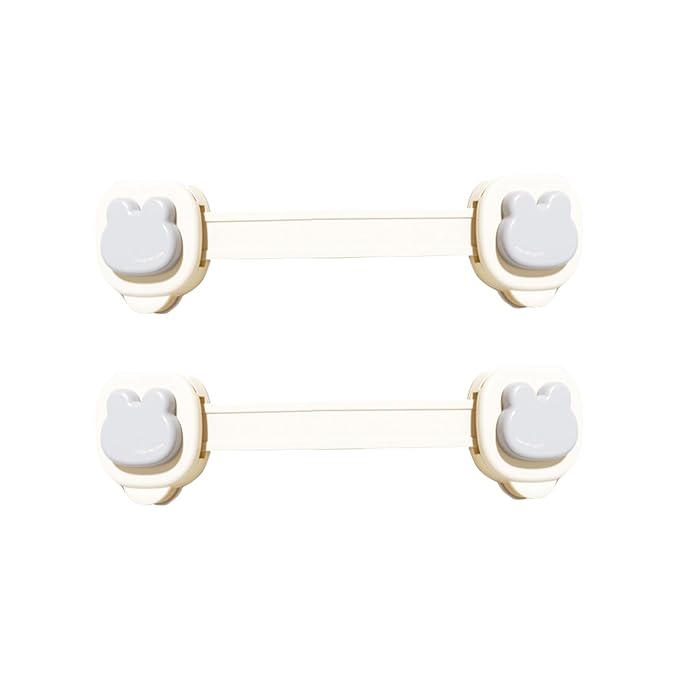 6 Pack Cabinet Locks Baby Proofing - Convenient Child Safety Locks for Cabinets and Drawers - 3M Adhesive Child Proof Drawer Latches, Multi-Functional for Fridge Oven Toilet Furniture (Bunny)