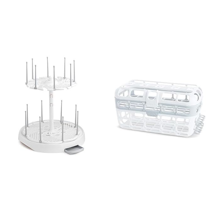 Munchkin High Capacity Drying Rack for 16 Baby Bottles, Dishwasher Basket for Wide Mouth Bottles and Accessories, 1 Pack