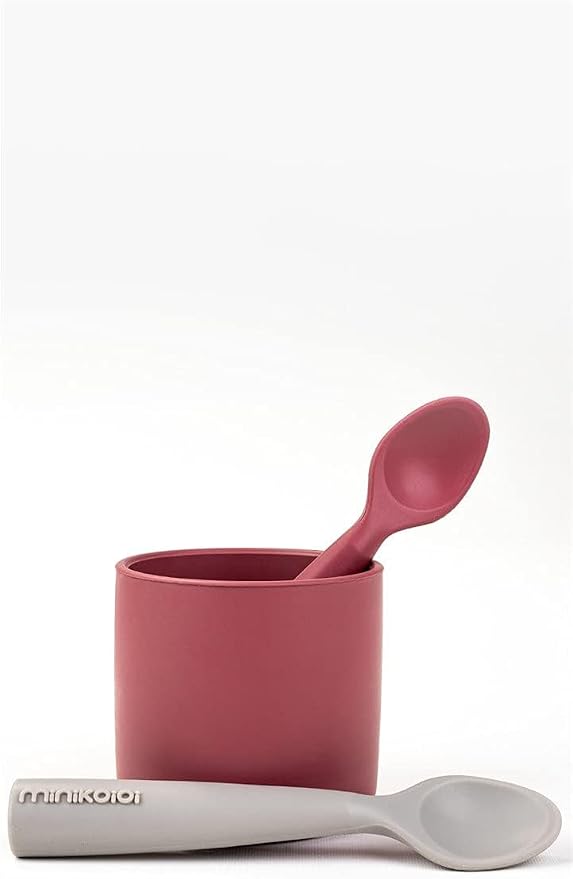 MinikOiOi Scooper 100% Silicone Spoon 6 m+ (Rose)