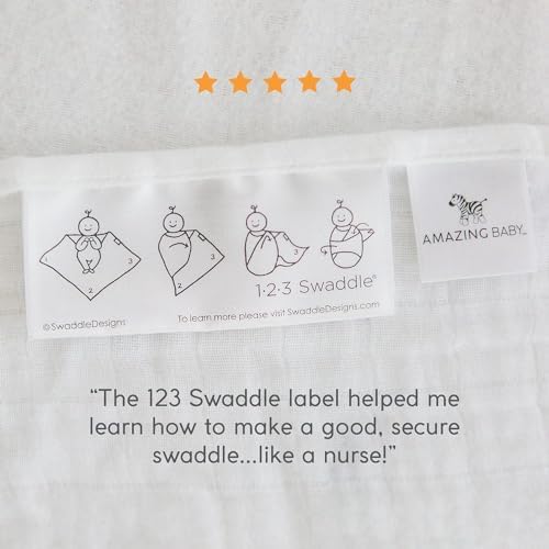 Amazing Baby Muslin Swaddle Blanket for Baby Boy & Girl, Receiving Blanket for Newborn, 100% Cotton Swaddle Wrap, Baby Registry & Gift, XLarge 46 x 46 inches, Milestone Blanket, Loved Wreath