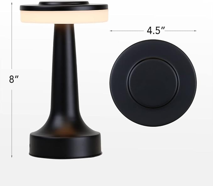 O?™Bright Portable LED Table Lamp with Touch Sensor, 3-Levels Brightness, Rechargeable Battery Up to 48 Hours Usage, Night Light for Kids Nursery, Nightstand Lamp, Bedside Lamp (Matte Black)
