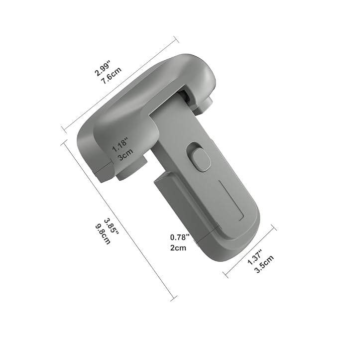 SAFELON 1 Pack Baby Safety Fridge Lock, Child Proof Refrigerator Freezer Door Lock, Protect Refrigerators with Damaged Sealing Strips (Grey)