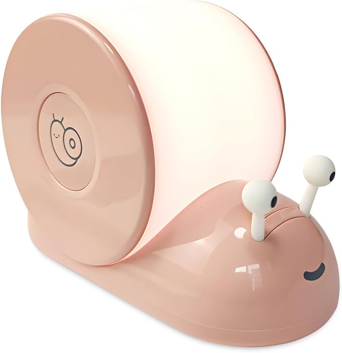 Cute Snail Night Light | Magnetic Base Dimmable Bedside Lamp | 800mAh Long-Lasting Soft Light |USB Rechargeable Timer Safe Portable LED Lamps|Breastfeeding Dorm Room Decor