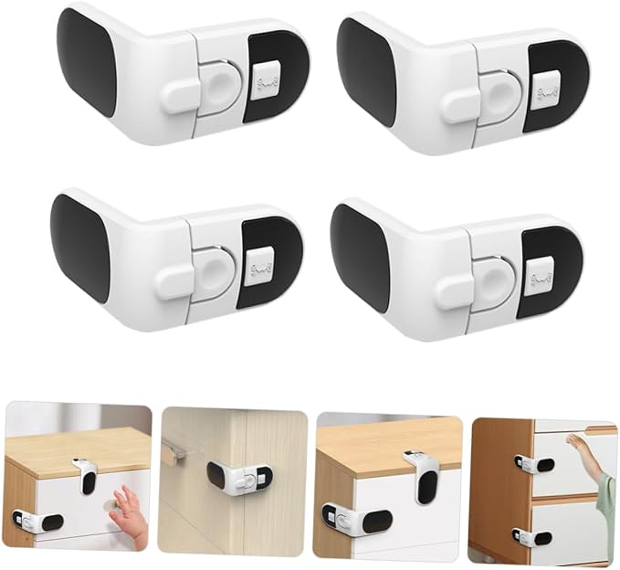 16pcs Childproof Cabinet Locks Safety Latches for Drawers Cupboards Refrigerators Prevent Finger Pinching Keep Boys and Girls