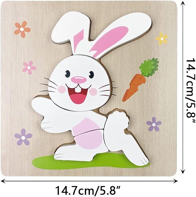 Anditoy 4 Pack Easter Wooden Puzzles Toys for Kids Toddlers Easter Basket Stuffers Gifts Party Favors