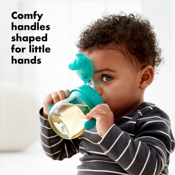 OXO Tot Transitions Soft Spout Sippy Cup with Removable Handles, Teal, 6 Ounce