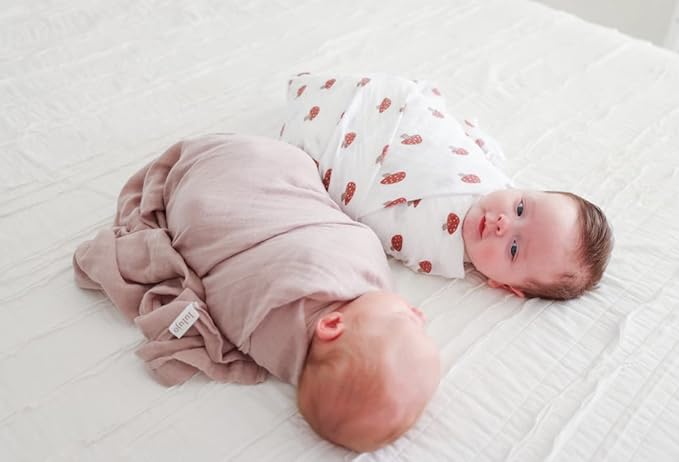 Lulujo Baby Swaddle Blankets | Unisex Softest Breathable Cotton Muslin Swaddle Blanket Set | Neutral Receiving Blanket for Girls & Boys | 40in x 40in | Mushroom & Sand | 2-Count