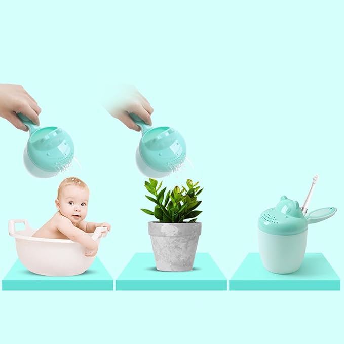 Kids Shower Rinse Cup Hair Wash Rinser Easy Grasp Shampoo Rinser Cup Ear Eyes Protective Wash Cup Toddler Bathtub
