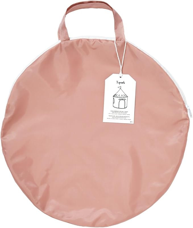 3 Sprouts Kids Play Tent - Sustainable Recycled Fabric ??Fun Spacious Childs Playhouse for Indoor Games for Boys & Girls - Durable Fort Pop Up House for Toddlers & Children Age 3-10 - Pink