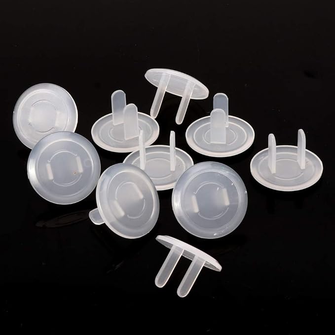 10 Pcs White US Power Socket Electrical Outlet Baby Safety Guard for Protection Anti Electric Shock Plugs Protector Cover Socket Cover Plate, Electrical Safety Products