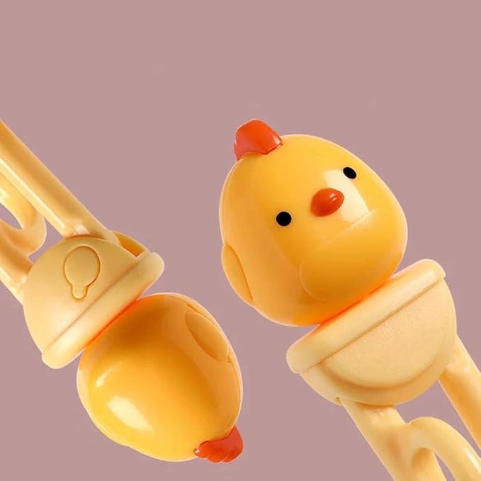 Training Chopsticks for Kids - Use Completely Harmless Material - Anti-Dislocation Buckle Design - Includes Portable Box (Yellow)
