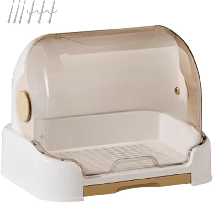 Kid Bottle Storage Box,Kid Bottle Drying Rack with Cover with Lid and Detachable Drain Tray, with 6 Drain Support Racks, for Various Daily Necessities for Kids