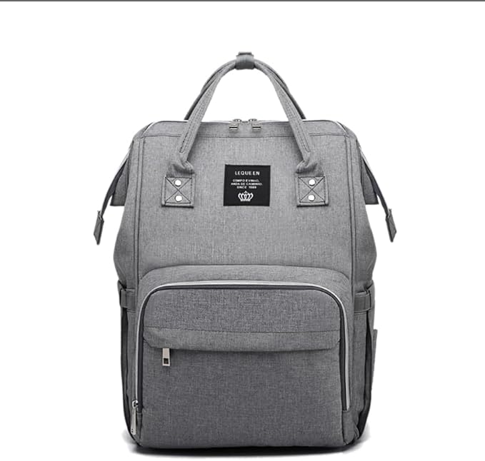 Diaper Bag Backpack for Mom Dad, Maternity Changing Bag Diaper Backpack with Stroller Straps(USB-grey)