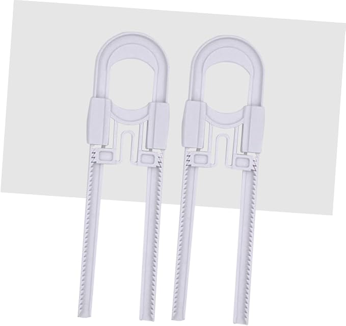 Hemoton 2pack U-shaped Childproof Cabinet Locks Safety Latches for Kitchen Knobs Handles Easy to Install Safety Locks White