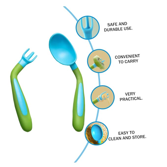1Set Bendable Fork Spoon for Feeding Tableware and Easy to Clean for Food