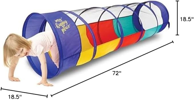 Kiddey Play Tunnel for Kids | Crawl Tunnels with See Through Sides | Outdoor & Indoor Multicolored Tent for Dogs, Toddlers, and Babies | Pop Up Baby Crawling Backyard Tunnel | Balls NOT Included