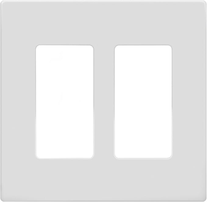 ENERLITES Screwless Decorator Wall Plates Child Safe Outlet Covers, Size 2-Gang 4.68" H x 4.73??L, Unbreakable Polycarbonate Thermoplastic, SI8832-W-10PCS, Glossy, White (10 Pack)