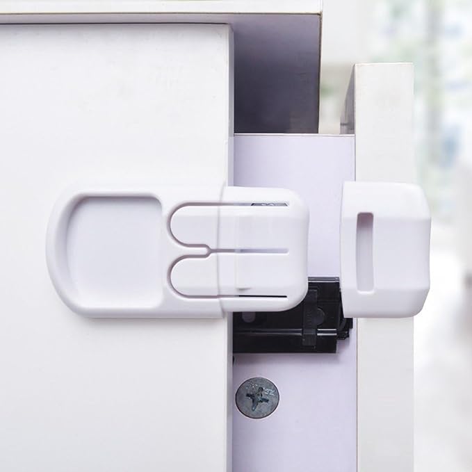 Cupboard Locks for Children, 10pcs Baby Proof Safety Cupboard Locks, Plastic Child Locks for Cabinets Drawer Door Fridge Locks for Kids Baby