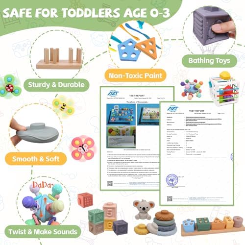 YHHYTOY Montessori Baby Toys Set for 9-18 Months, Infant Sensory Toys Color Learning and Musical Enlightenment