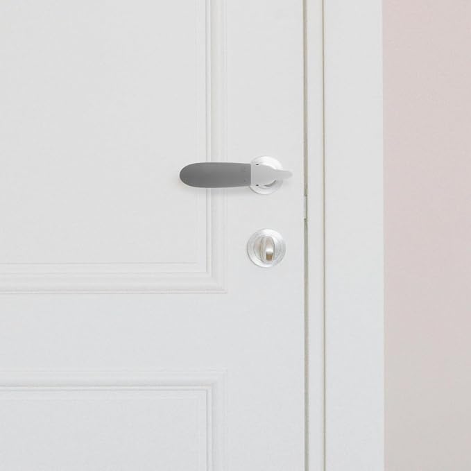 Child Proof Door Handle Covers 2 Pack Silicone Anti-Collision Sleeve Door Knob Protective Pads for Entry Bedroom Doors Wall Protection