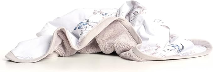 Oilo Baby Blanket, Luxury Soft Plush Chenille Backing & Organic Cotton Jersey Print, Double Layered, 30" x 40", Rolled Jersey Edge Trim, Machine Wash, Perfect for Infant or Toddlers, Cottontail Bunny