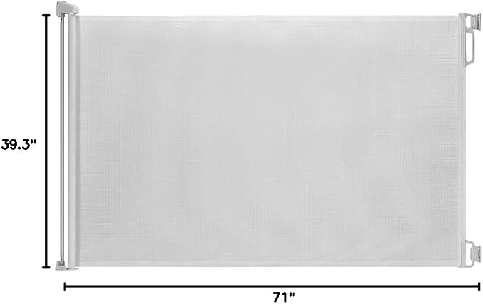 EasyBaby Extra Wide and Extra Tall Retractable Baby Gate Extends up to 71" Wide, 39.3" (100cm) Tall, White/Pet Retractable Gates for Stairs, Doorways, Hallways, Indoor and Outdoor