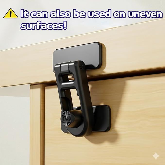 4 Pack Child Proof Cabinet Locks,Baby Proofing Locks for Cabinets, Oven, Freezer & More,Easy to Install, No Drill, Secure Adhesive (Black)