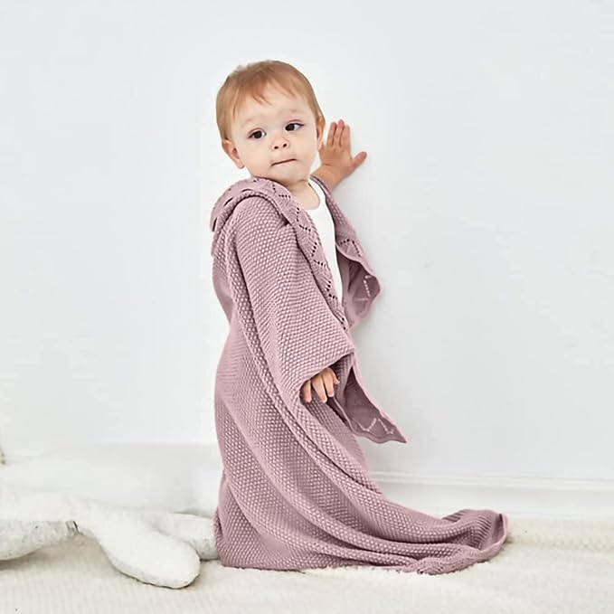 YOYI YOYI Cotton Baby Blanket Toddler Blankets Soft Warm Breathable Nursery Swaddling Blankets for Girls and Boys Receiving Blanket for Crib, Stroller, car31x40 inches (Dusty Rose)