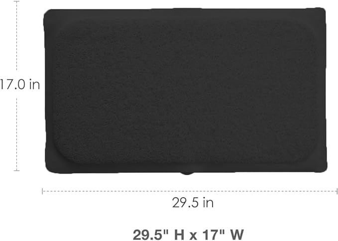 Home Expressions Non Slip with Suction Cups Loofah Bathmat 27"x15" & 29.5"X16.9", PVC Loofah Bathroom Mats, Loofah Mats for Shower and Bathroom, Quick Drying, (BLK 29.5"X16.9")