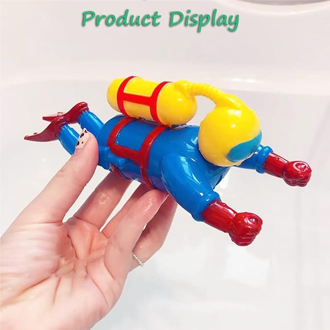 Miracland Wind-Up Scuba Diver Bath Toy ??Clockwork Swimming & Diving Action, Battery-Free Bathtub/ Pool Frogman Figure, BPA-Free STEM Gift (Diver)
