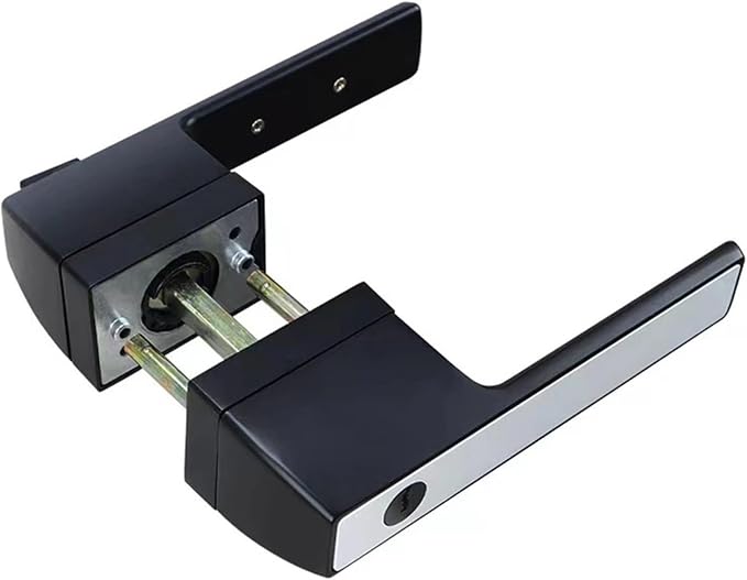 Zinc Alloy Ecological Door Lock Magnetic Suction Mute One Word Lock Modern Minimalist Bedroom Interior Invisible Door Handle 1Pcs(60A1 Black)