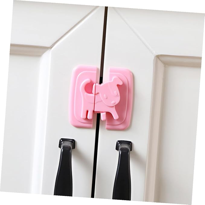 Kisangel 10pcs Dog Pattern Boy Girl Safety Locks Cabinet Latches for Home Appliances No Key Needed Prevents Fingers from Getting Trapped