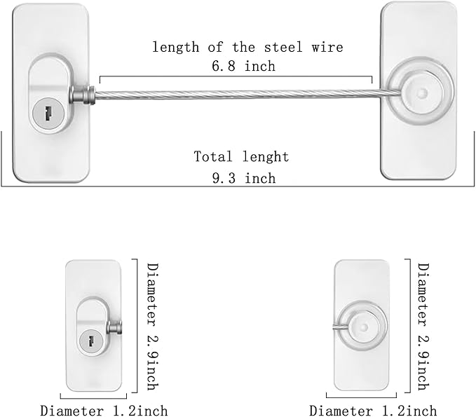 Fridge Lock (4 Pack),Refrigerator Lock with Keys,for Fridge, Cabinet Locks, Drawers, Dishwasher, Toilet and Child Safety Cabinet Locks, Traceless Adhesive No Drilling (White)