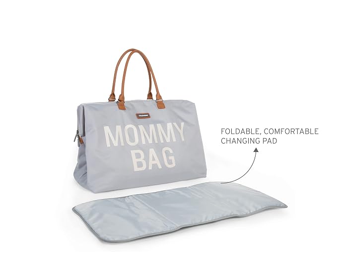 Childhome The Original Mommy Bag – Large Baby Diaper Bag, Mommy Hospital Tote and Travel Tote, Pregnancy Must Haves (Mommy Grey)