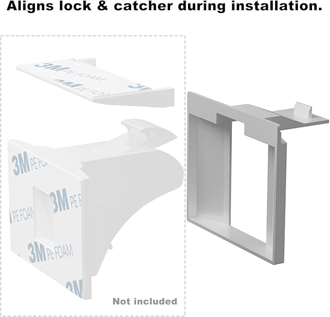 Installation Cradle Tool for Magnetic Cabinet Locks. Universal Replacement Installation Helper for Magnetic Locking System Baby Proofing.