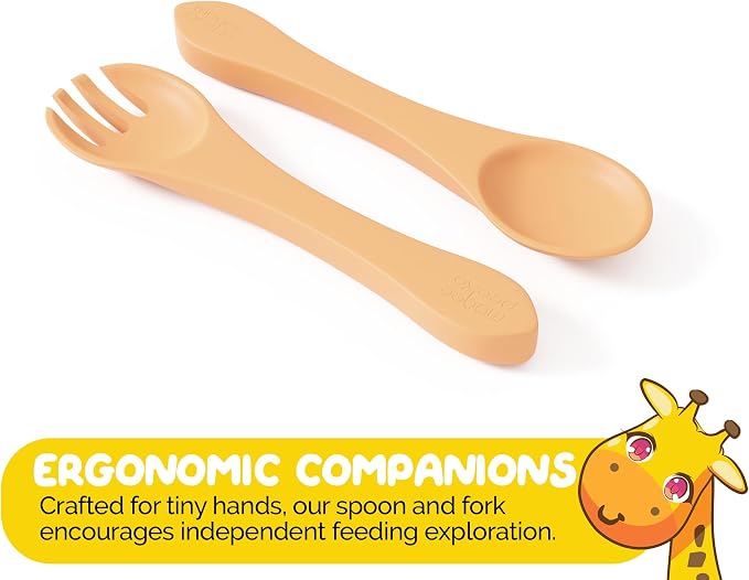 Baby Feeding Set in Apricot Color Complete BLW Supply Essentials (7 Piece Set)