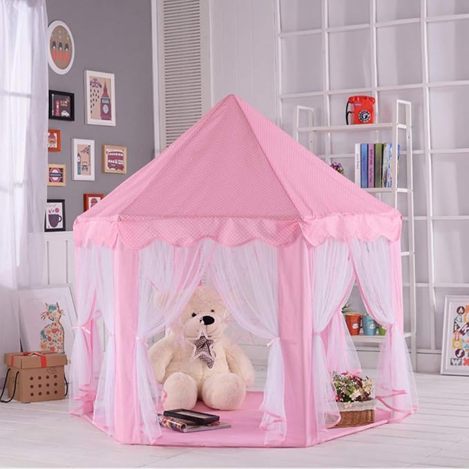 POCO DIVO Princess Castle Girls Play House Indoor Pink Toy Tents Kids Outdoor Playhouse