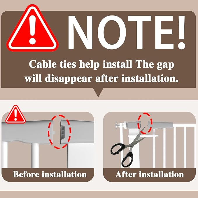 Cat Gate Extra Tall 51.18" - Adjustable Pet Gate for Doorways & Stairs 29.5" to 48.4" Wide, Pressure Mounted Cat Proof Dog Gate with Auto Close, Child Proof Safety Gate Metal, White