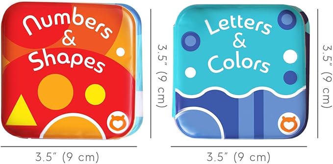 Floating Baby Bath Books - Bath Books for Babies, Infants - Waterproof, Mold-Free Bath Toys for Learning & Early Education (Set of 2 - Alphabet & Numbers Books)