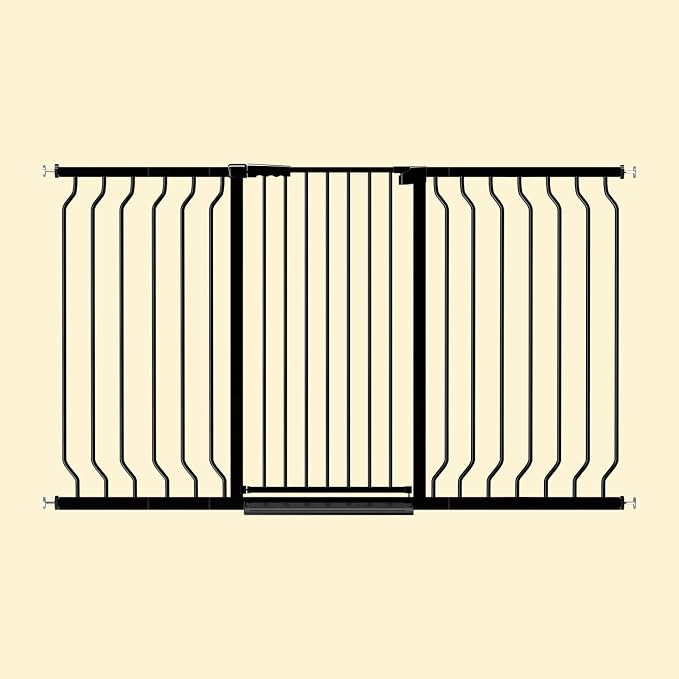 ALLAIBB Black 40.55" Extra Tall Wide 29.92-62.60" Baby Gate Pressure Mounted Walk Through Child Kids Safety Toddler Tension Pet Dog Gates with Extension for Doorways Kitchen