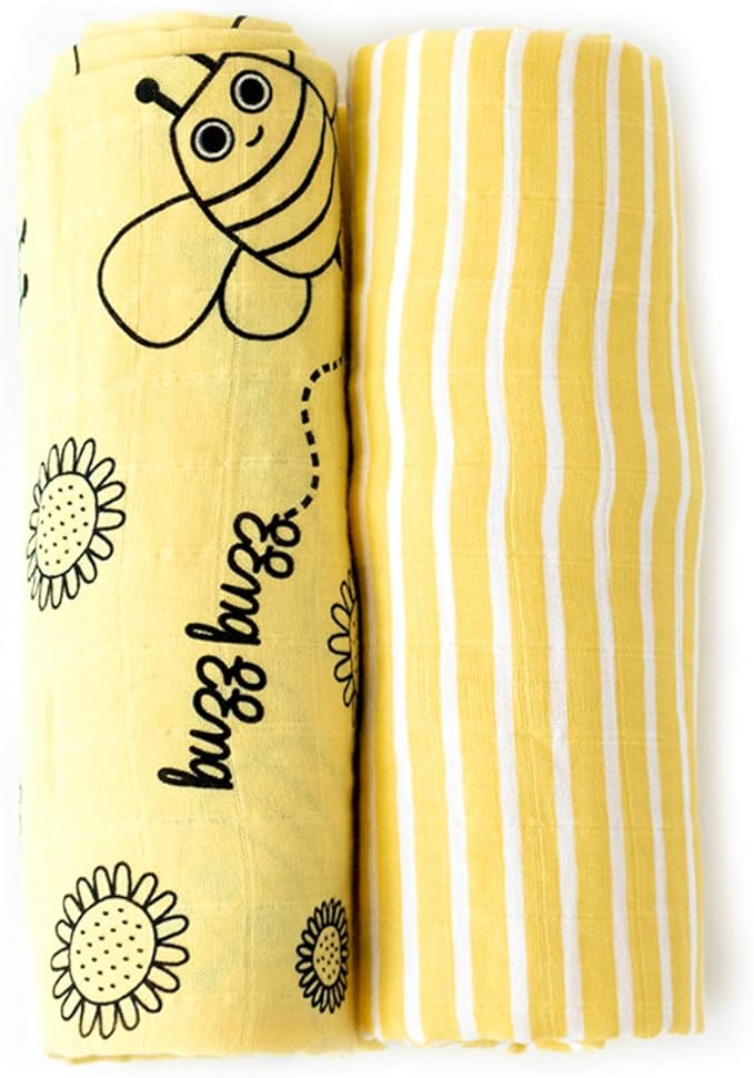 Milk&Moo Cacha Baby Swaddle Blanket, 100% Cotton, Muslin Swaddle Blankets, Ultra Soft, Breathable, Lightweight, Set of 2 Muslin Blanket for Boys and Girls Made in Turkiye