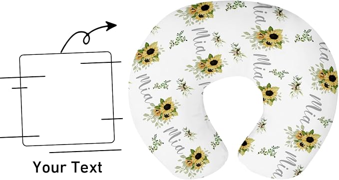 Dyoart Baby Nursing Pillow Cover,Personalized Soft Nursing Covers,Custom Name Breastfeeding Pillow Slipcover for Bottle Feeding,Gifts for Toddler Infant(23"x19"x5.5")(one Size)