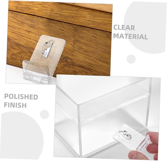 12 Sets Clear Acrylic Hinge Lock Hinge Hasp for Boxes Cabinets Versatile Storage for Mobile Phones Jewelry Crafts Transparent Design for Easy Viewing