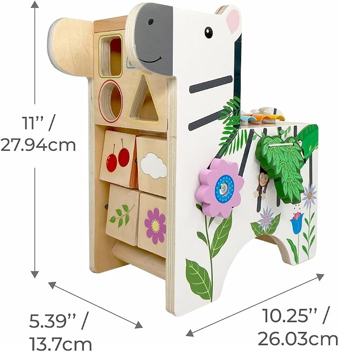 Teamson Kids - Preschool Zebra Wooden Activity Play Center with Xylophone