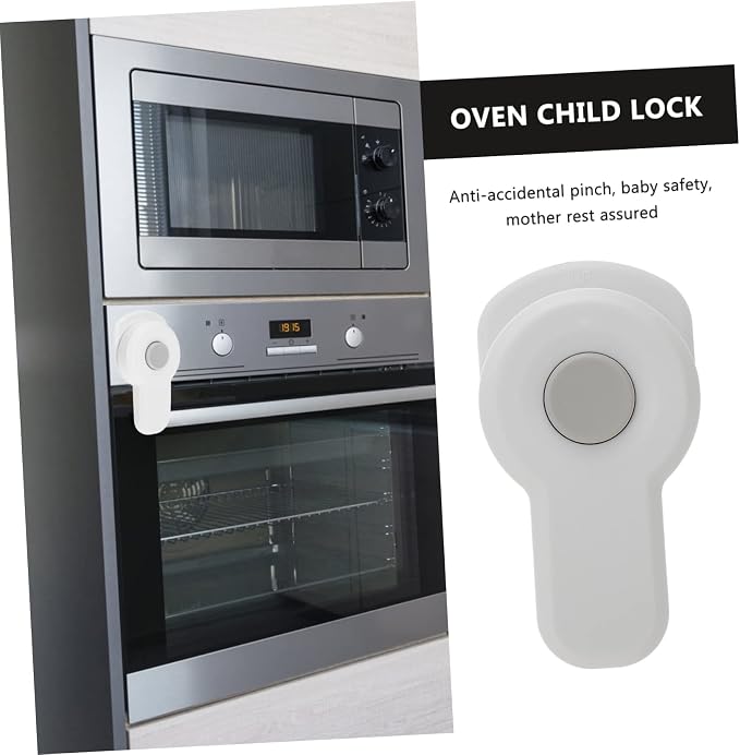 HEMOTON Protective Lock for Boys and Girls Childproof Oven Lock 2 Pieces Home Security